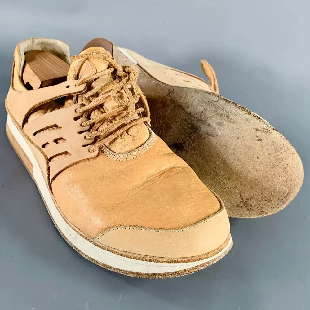 HENDER SCHEME Size 12 MIP-12 Beige Natural Leather Lace-Up Sneakers